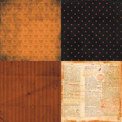 Happy Halloween Theme Dot Scrapbook, DIY Album Scrapbook Paper, Silent Castle Greeting Card Making Background Paper Craft Supplies Painting Decoration Travel Diary Paper 6"x6" (2310) in Kuwait