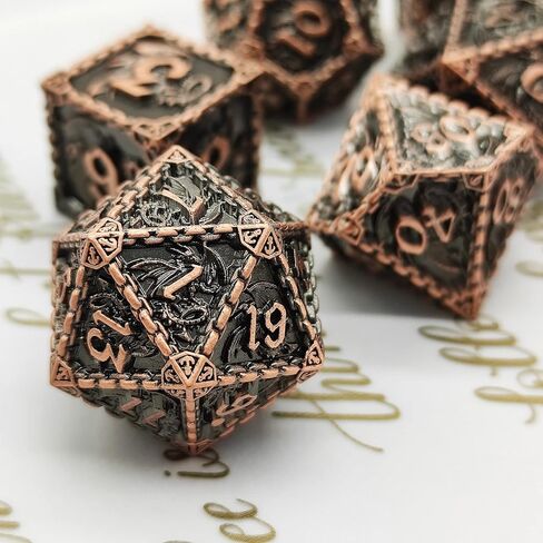 مجموعة النرد المعدنية DND الزنزانات والتنينات MTG D&D RPG D20 D12 D6 ملحقات ألعاب لوحة الرياضيات متعددة السطوح حقيبة النرد باثفايندر - فضي وأزرق in Kuwait