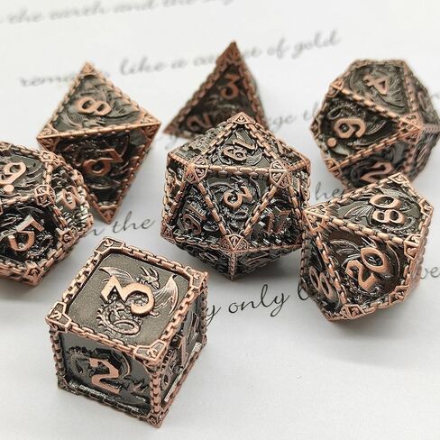 مجموعة النرد المعدنية DND الزنزانات والتنينات MTG D&D RPG D20 D12 D6 ملحقات ألعاب لوحة الرياضيات متعددة السطوح حقيبة النرد باثفايندر - فضي وأزرق in Kuwait