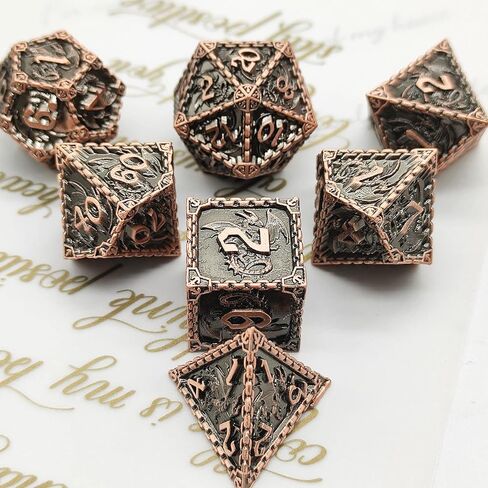 مجموعة النرد المعدنية DND الزنزانات والتنينات MTG D&D RPG D20 D12 D6 ملحقات ألعاب لوحة الرياضيات متعددة السطوح حقيبة النرد باثفايندر - فضي وأزرق in Kuwait