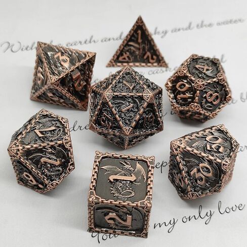 مجموعة النرد المعدنية DND الزنزانات والتنينات MTG D&D RPG D20 D12 D6 ملحقات ألعاب لوحة الرياضيات متعددة السطوح حقيبة النرد باثفايندر - فضي وأزرق in Kuwait