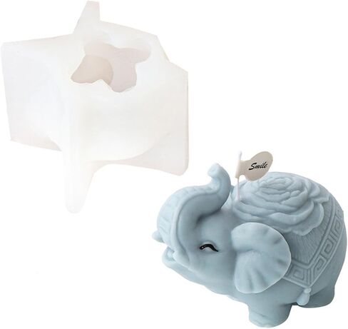 قالب سيليكون على شكل فيل ثلاثي الأبعاد من Xidmold قالب صابون على شكل فيل لطيف على شكل فيل من السيليكون لفوندان، شوكولاتة، ديكور الكيك، طين البوليمر، زخرفة الجص، فن الراتنج (ج) in Kuwait