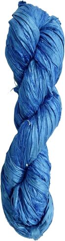 Maker's Craft Recycled Sari Silk Ribbon Yarn 100 Grams, 50 Yards for DIY Vintage Colors, Knitting & Crocheting, Macrame, Jewelry Making, Gift Wrapping and Weaving (Smoke) in Kuwait