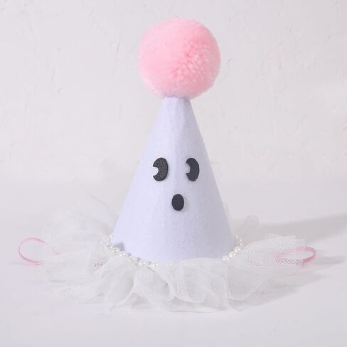 Agkvw Halloween Ghost Birthday Hat for Girls - Pink Ghost Tulle Birthday Hat, Cute Halloween Birthday Decor, Spook One 1st Birthday Hat, Two Spooky Birthday Decoration for Girls in Saudi Arabia