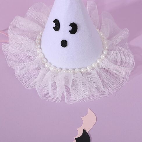 Agkvw Halloween Ghost Birthday Hat for Girls - Pink Ghost Tulle Birthday Hat, Cute Halloween Birthday Decor, Spook One 1st Birthday Hat, Two Spooky Birthday Decoration for Girls in Saudi Arabia