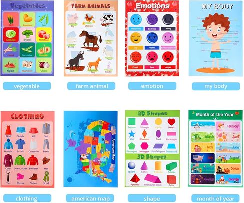 20 ملصق تعليمي كبير للأطفال الصغار، ملصق ABC مقاس 40.64 × 27.94 سم للفصول المدرسية، ملصقات تعليمية لغرفة اللعب والمدرسة المنزلية للأطفال، ملصقات ما قبل المدرسة للجدران (مع نقطة غراء وملصقات) in Kuwait