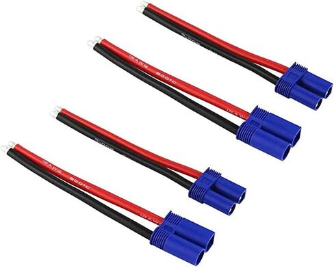 موصل Goldby EC5، زوجان من موصل بطارية EC 5 ذكر أنثى مع كابل سلك سيليكون ناعم 10 سم 12AWG لطائرة Rc Airplane Quadcopter FPV Lipo Battery ESC، مركبات السيارات والشاحنات والقوارب DIY in Kuwait