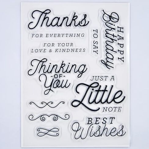 Kwan Crafts Words Thanks for Everything Happy Birthday Thinking of You Clear Stamps for Card Making Decoration and DIY Scrapbooking 3050616 in Kuwait
