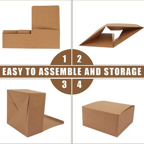 علب هدايا ورقية من ستاركي كرافت، 12 قطعة من صناديق تغليف هدايا ورق الكرافت مقاس 8 × 8 × 4 بوصات علب هدايا من ورق الكرافت لعيد الحب وعيد الأم واقتراح وصيفة العروس وأعياد الميلاد وحفلات الزفاف in Kuwait