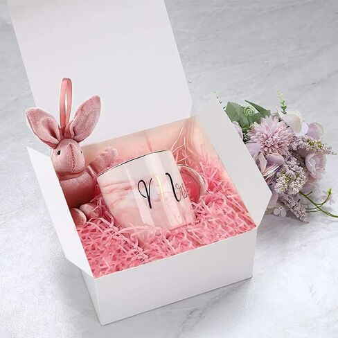 علب هدايا ورقية من ستاركي كرافت، 12 قطعة من صناديق تغليف هدايا ورق الكرافت مقاس 8 × 8 × 4 بوصات علب هدايا من ورق الكرافت لعيد الحب وعيد الأم واقتراح وصيفة العروس وأعياد الميلاد وحفلات الزفاف in Kuwait