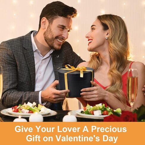 Outus 8 Pcs Round Gift Boxes with Lids Set Black Gift Box 4 Assorted Sizes Nesting Gift Boxes with Lids for Presents Valentine's Day Birthday Bridesmaid Wedding Party Favor Boxes in Saudi Arabia