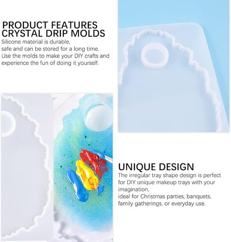 لوحة فنية للأظافر من فركايش قالب سيليكون إيبوكسي قالب صينية لصنع شرائح العقيق الفنان لوحة ماكياج لوحة فنية ، مستلزمات طلاء فنية يدوية in Kuwait