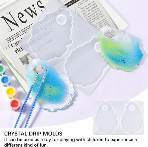 لوحة فنية للأظافر من فركايش قالب سيليكون إيبوكسي قالب صينية لصنع شرائح العقيق الفنان لوحة ماكياج لوحة فنية ، مستلزمات طلاء فنية يدوية in Kuwait