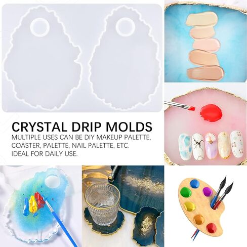 لوحة فنية للأظافر من فركايش قالب سيليكون إيبوكسي قالب صينية لصنع شرائح العقيق الفنان لوحة ماكياج لوحة فنية ، مستلزمات طلاء فنية يدوية in Kuwait