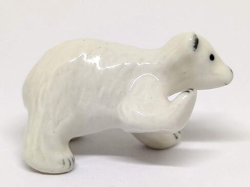 Polar Bear Micro Tiny Dollhouse Figurines Ceramic Hand Painted Animals Collectible Small Gift Home Garden Decor (Polar) in Kuwait