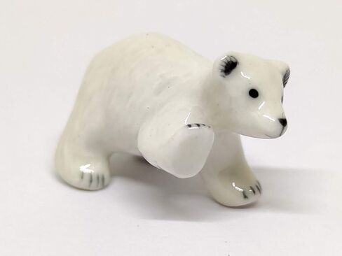 Polar Bear Micro Tiny Dollhouse Figurines Ceramic Hand Painted Animals Collectible Small Gift Home Garden Decor (Polar) in Kuwait