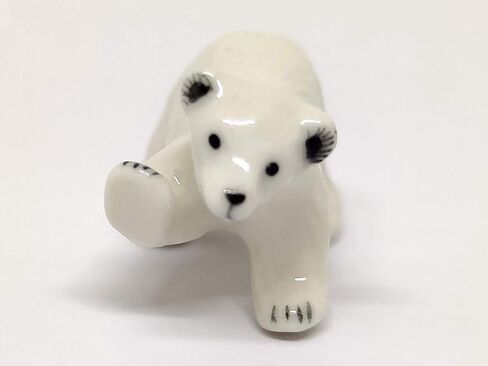 Polar Bear Micro Tiny Dollhouse Figurines Ceramic Hand Painted Animals Collectible Small Gift Home Garden Decor (Polar) in Kuwait