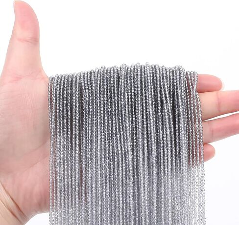 1850Pcs 2mm Crystal Faceted Glass Beads, Diamond Cut Gemstone Strand, Micro 48 Faceted Tiny Glass Beads for Jewelry Making in Saudi Arabia