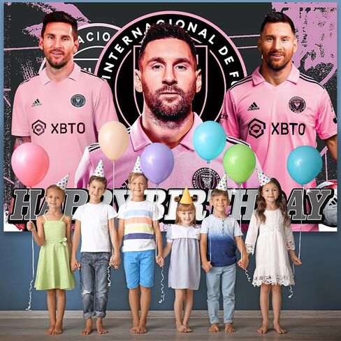 لوازم حفلات اعياد الميلاد من ، خلفية عيد ميلاد سعيد لحفلة بطابع ميامي سي اف، لافتة عيد ميلاد كرة القدم 5 × 3 قدم للبنات والاولاد المشجعين، ديكورات حفلات اعياد الميلاد in Kuwait