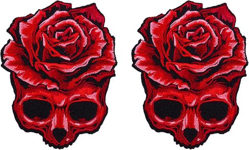 رقعة مطرزة عالية الجودة تثبت بالكي عليها شعار وردة على شكل جمجمة للجاكيتات وحقائب الظهر والجينز والملابس، لافتة رياضية in Kuwait