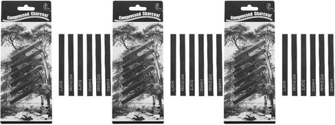 VICASKY 18 جهاز كمبيوتر شخصى الطلاب الأساسيين رسم مجموعة رسم الفحم، العصي الفحم الأسود كتل اللوازم الفنية للفنانين المبتدئين الرسم، رسم، التظليل، رسم الفحم in Kuwait