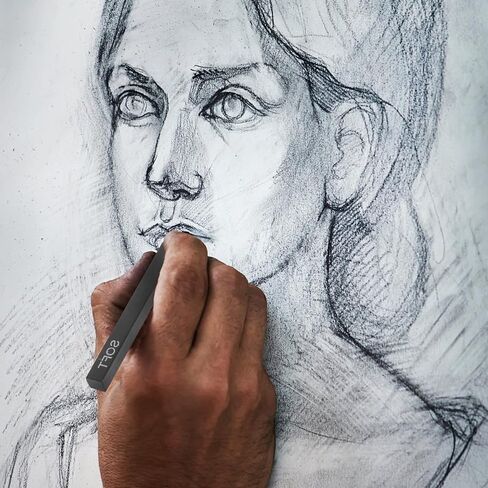 VICASKY 18 جهاز كمبيوتر شخصى الطلاب الأساسيين رسم مجموعة رسم الفحم، العصي الفحم الأسود كتل اللوازم الفنية للفنانين المبتدئين الرسم، رسم، التظليل، رسم الفحم in Kuwait