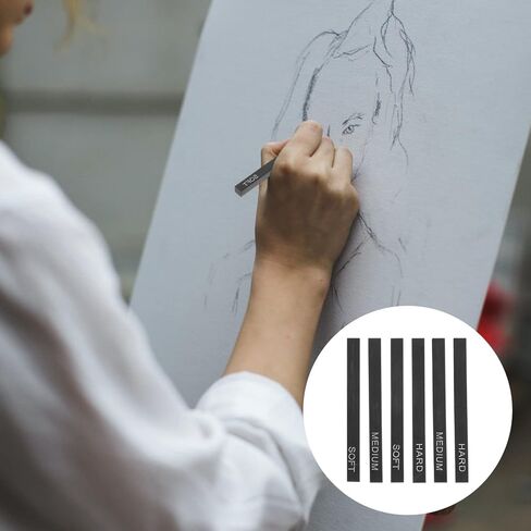 VICASKY 18 جهاز كمبيوتر شخصى الطلاب الأساسيين رسم مجموعة رسم الفحم، العصي الفحم الأسود كتل اللوازم الفنية للفنانين المبتدئين الرسم، رسم، التظليل، رسم الفحم in Kuwait