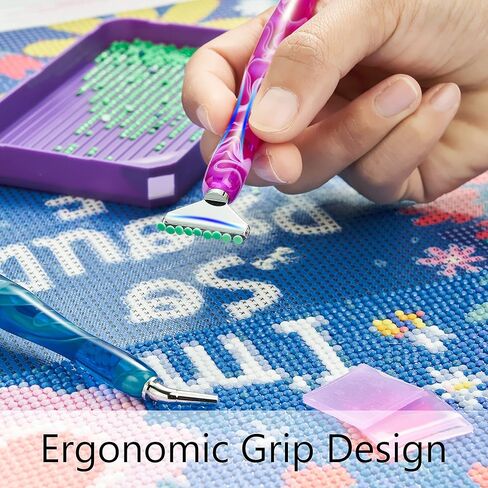 AOEUSLL 5d Diamond Painting Pen with Diamond Painting Trays, Diamond Painting Accessories, Diamond Pen, Diamond Art Pens, Diamond Art Accessories and Tools (24pcs) in Kuwait