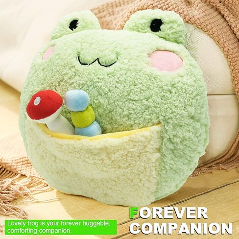 Onsoyours Frog Plush Pillow, Super Soft Frog Stuffed Animal, Adorable Plush Frog Cuddle Cushion Pillow for Kids in Kuwait