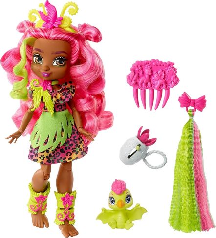 Cave Club Fernessa Doll (8 – 10-inch, Pink Hair) Poseable Prehistoric Fashion Doll with Dinosaur Pet and Accessories, Gift for 4 Year Olds and Up [Amazon Exclusive] in Saudi Arabia