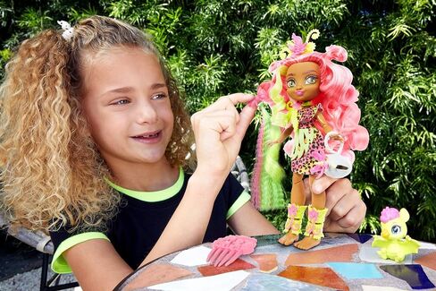 Cave Club Fernessa Doll (8 – 10-inch, Pink Hair) Poseable Prehistoric Fashion Doll with Dinosaur Pet and Accessories, Gift for 4 Year Olds and Up [Amazon Exclusive] in Saudi Arabia