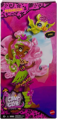 Cave Club Fernessa Doll (8 – 10-inch, Pink Hair) Poseable Prehistoric Fashion Doll with Dinosaur Pet and Accessories, Gift for 4 Year Olds and Up [Amazon Exclusive] in Saudi Arabia