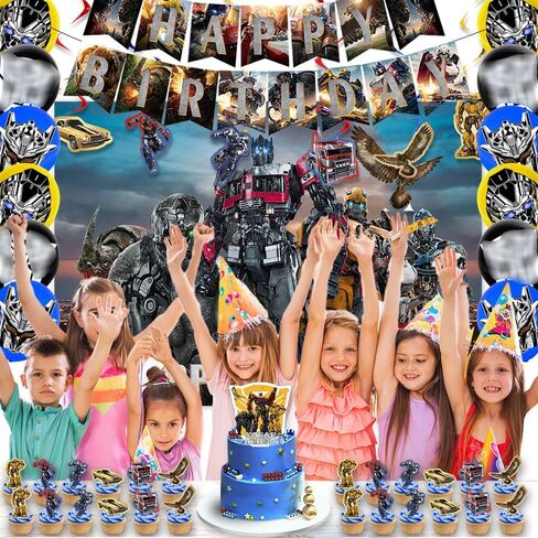 2023 Rescue Robot Birthday Party Supplies and Decorations, Anime Trans-Robot Birthday Party Set Include Banner, Cake Topper, Balloon, Cupcake Topper, Backdrop, Adventure Theme Party Decor for Kids in Saudi Arabia
