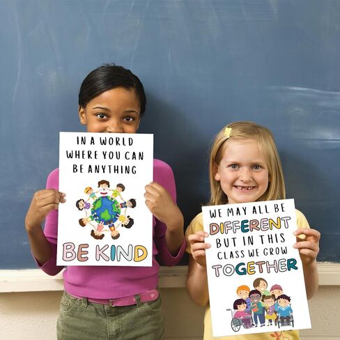 9 قطع من بوسترات الفصل الدراسي بعبارة You Are Welcome Here - ملصقات تعليمية باقتباسات ملهمة - لوازم مكتب مستشار المدرسة، ديكور حائط لا غنى عنه للفصل الدراسي للمدرسة الابتدائية والمتوسطة والثانوية in Kuwait