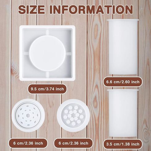 7 Pieces Silicone Resin Casting Moulds Set, Include 2 Universal Lighter Protective Cover Resin Mould Square Coaster Silicone Mould Spice Grinder Epoxy Mould for DIY Craft in Saudi Arabia