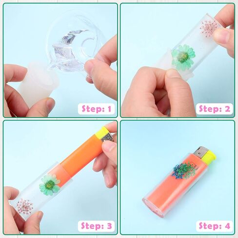7 Pieces Silicone Resin Casting Moulds Set, Include 2 Universal Lighter Protective Cover Resin Mould Square Coaster Silicone Mould Spice Grinder Epoxy Mould for DIY Craft in Saudi Arabia