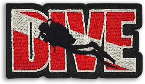 Dive Scuba Diver Embroidered Patch Iron On. Size: 2.3 X 4.2 inches in Saudi Arabia