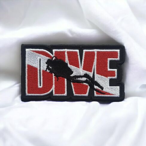 Dive Scuba Diver Embroidered Patch Iron On. Size: 2.3 X 4.2 inches in Saudi Arabia