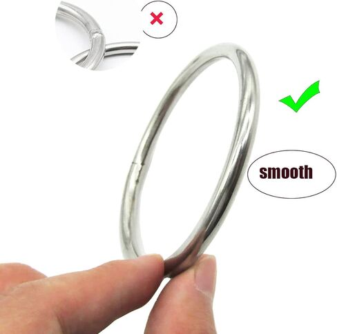 4 قطع 3 انش من الستانلس ستيل بدون خياطة على شكل حرف O حلقة دائرية معدنية متعددة الاغراض للحرف اليدوية المكرمية وشنط اليد وحزام التخييم وسلاسل الكلاب، فضي، L in Kuwait