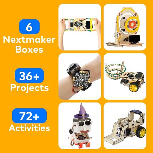 مجموعة أدوات الترميز 6 في 1 من Makeblock Nextmaker، مجموعات العلوم والتكنولوجيا والهندسة والرياضيات للأطفال الذين تتراوح أعمارهم بين 8 و10 سنوات، والبرمجة للأطفال مع دورات مجانية عبر الإنترنت، ومشاريع العلوم والتكنولوجيا والهندسة والرياضيات للأطفال الذين  in Kuwait