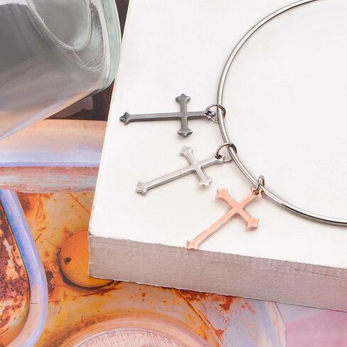 105 قطع 7 ألوان قلادة صليب صغيرة سحر سبيكة دينية صليب متدلى قلائد ل DIY قلادة سلاسل المفاتيح صنع المجوهرات هدايا يدوية ، 23 × 14 مم ، معدن, معدن in Kuwait