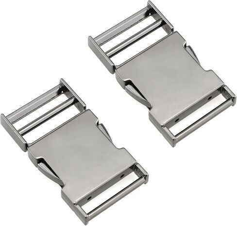 E-outstanding 2 Pcs Metal Quick Side Release Buckle Metal Quality Webbing Bag Clip Lock Belt Strap Backpack, 25mm/1Inch in Saudi Arabia