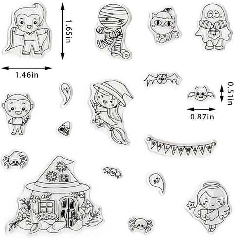 Halloween Dwarf Cutting Dies and Clear Stamps Halloween Gnome Die Cuts Halloween Stamps and Dies for Card Making Halloween Cutting Dies for DIY Paper Scrapbooking Photo Album Card Craft Decoration in Saudi Arabia