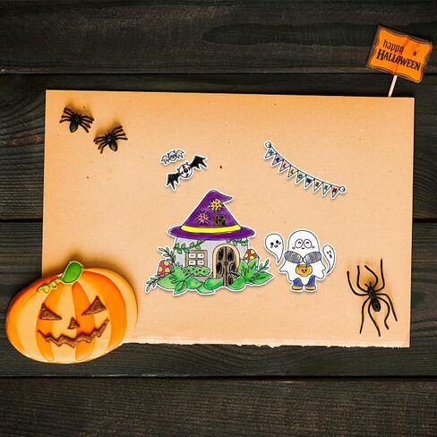 Halloween Dwarf Cutting Dies and Clear Stamps Halloween Gnome Die Cuts Halloween Stamps and Dies for Card Making Halloween Cutting Dies for DIY Paper Scrapbooking Photo Album Card Craft Decoration in Saudi Arabia