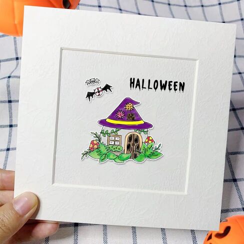 Halloween Dwarf Cutting Dies and Clear Stamps Halloween Gnome Die Cuts Halloween Stamps and Dies for Card Making Halloween Cutting Dies for DIY Paper Scrapbooking Photo Album Card Craft Decoration in Saudi Arabia