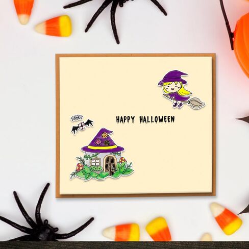 Halloween Dwarf Cutting Dies and Clear Stamps Halloween Gnome Die Cuts Halloween Stamps and Dies for Card Making Halloween Cutting Dies for DIY Paper Scrapbooking Photo Album Card Craft Decoration in Saudi Arabia