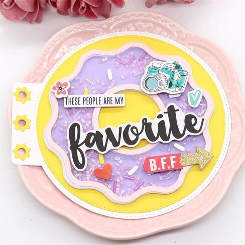 KSCRAFT Donut Mini Album Die Metal Cutting Dies Stencils for DIY Scrapbooking/Photo Album Decorative Embossing DIY Paper Cards in Saudi Arabia