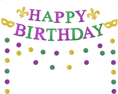 لافتة عيد ميلاد ماردي جرا، لافتة عيد ميلاد سعيدة لامعة لتزيين حفلات اعياد الميلاد ماردي جرا، لوازم حفلات عيد الميلاد الكرنفالية، ديكور بطابع يوم الثلاثاء السمين in Kuwait