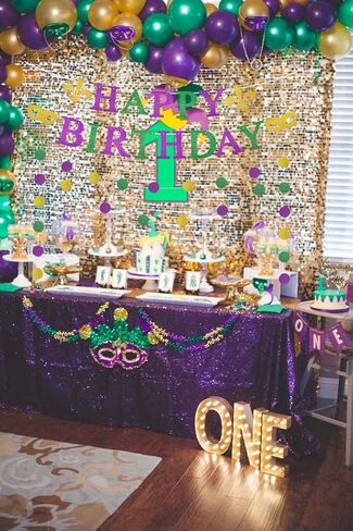 لافتة عيد ميلاد ماردي جرا، لافتة عيد ميلاد سعيدة لامعة لتزيين حفلات اعياد الميلاد ماردي جرا، لوازم حفلات عيد الميلاد الكرنفالية، ديكور بطابع يوم الثلاثاء السمين in Kuwait