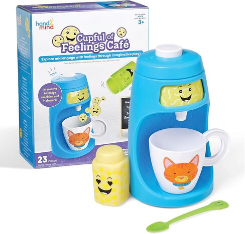 hand2mind Cupful of Feelings Café, Kids Coffee Maker Playset, Toddler Pretend Play, Imaginative Play Toys, Play Therapy Toys, Social Emotional Learning Activities, Calm Down Corner Supplies in Saudi Arabia